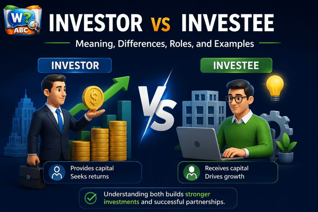 Investor vs Investee: Meaning, Differences, Roles, and Examples
