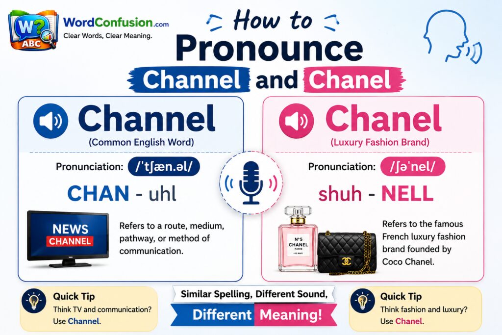 wordconfusion-How to Pronounce Channel and Chanel-img