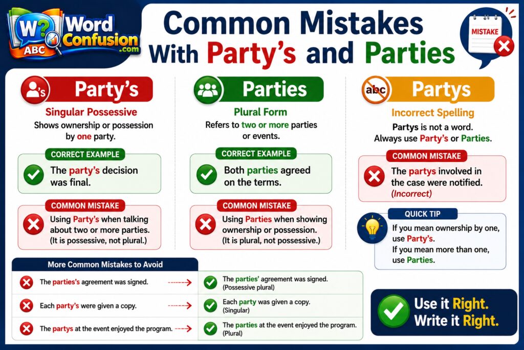 wordconfusion-Common Mistakes With Party’s and Parties-img