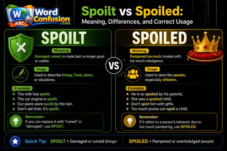 wordconfusion-Spoilt vs Spoiled: Meaning, Differences,and Correct Usage-Featured image