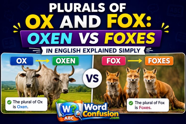 wordconfusion-Plurals of Ox and Fox: Oxen vs Foxes in English Explained Simply-Featured image