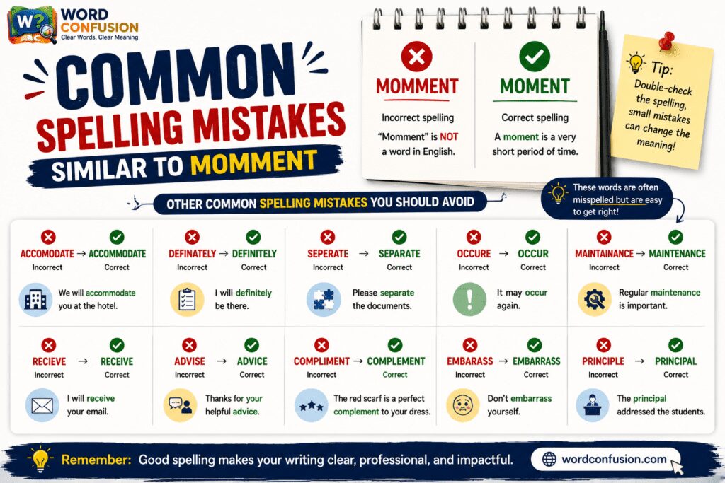 wordconfusion-Common Spelling Mistakes Similar to Momment-img