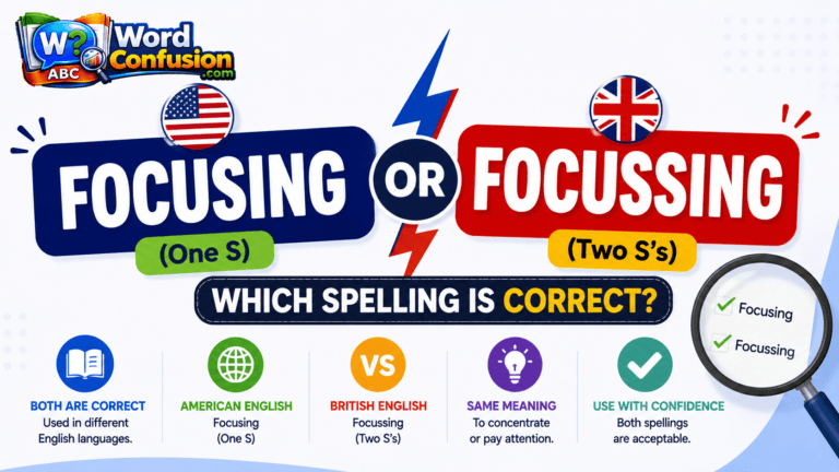 wordconfusion-Focusing or Focussing: Which Spelling Is Correct?-Featured image