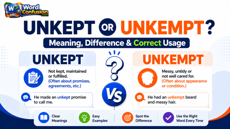 Unkept or Unkempt? Meaning, Difference & Correct Usage-Featured image