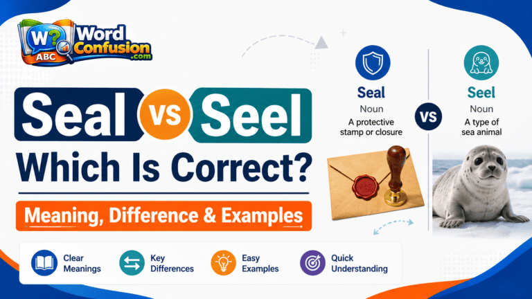 Seal vs Seel: Which Is Correct? Meaning, Difference & Examples-Featured image