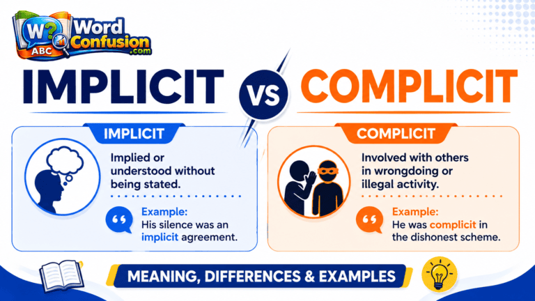 wordconfusion-Implicit vs Complicit: Meaning, Differences & Examples-Featured image