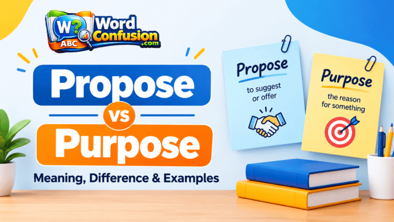 Propose vs purpose difference