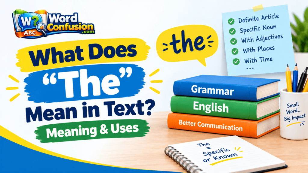 What Does “The” Mean in Text? Meaning & Uses