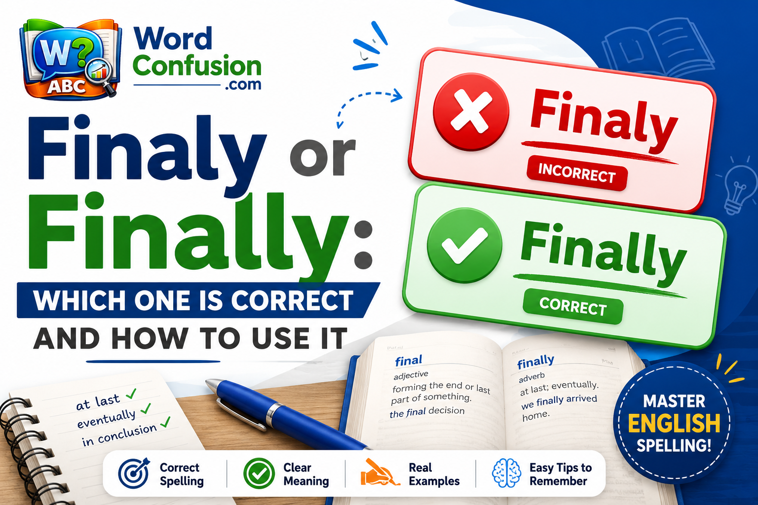 wordconfusion-Finaly or Finally: Which One Is Correct and How to Use It-Featured image