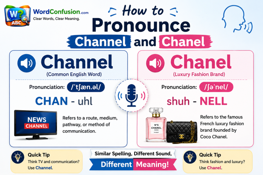 wordconfusion-How to Pronounce Channel and Chanel-img