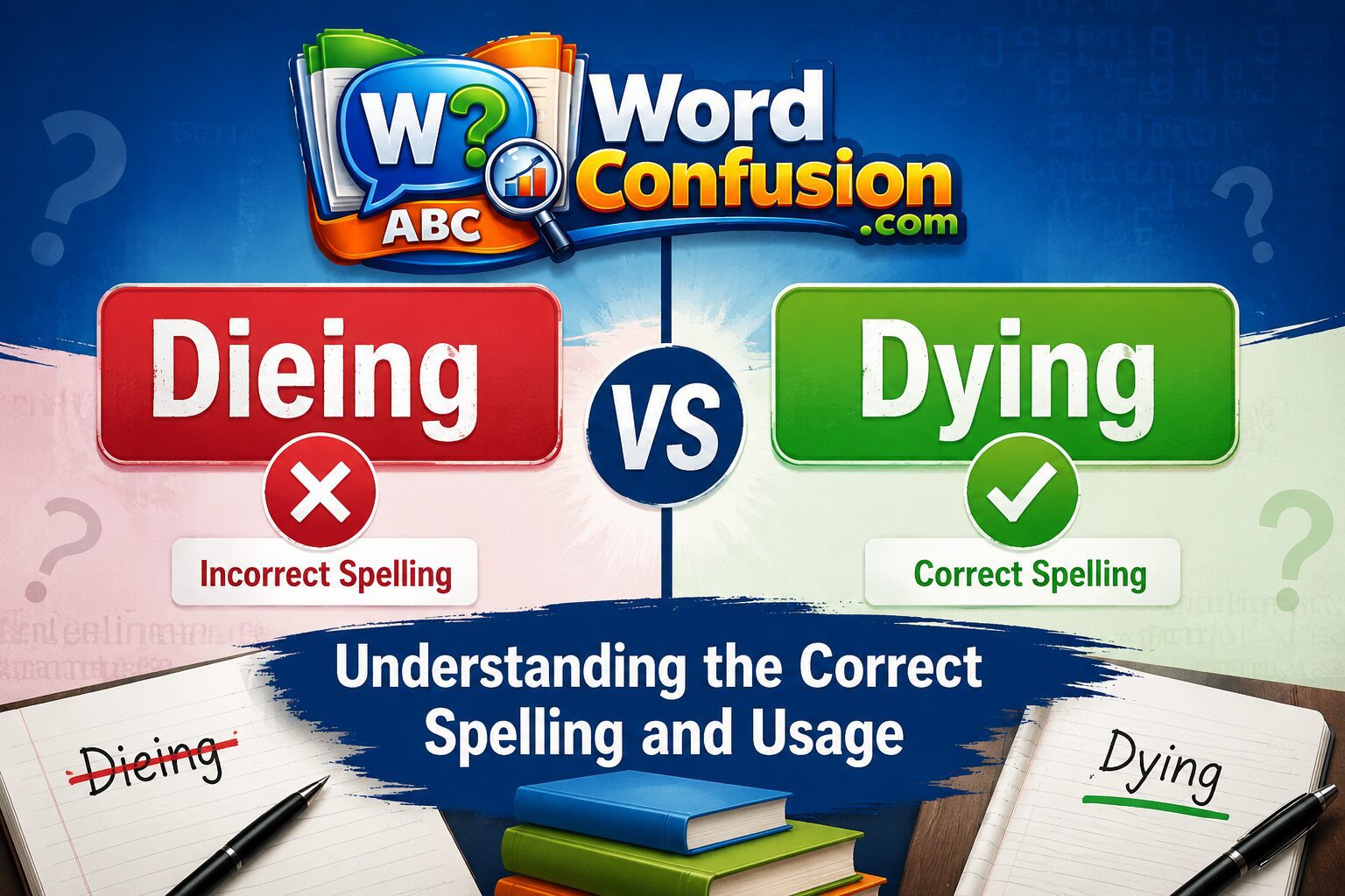 wordconfusion-Dieing vs Dying: Understanding the Correct Spelling and Usage-Featured image