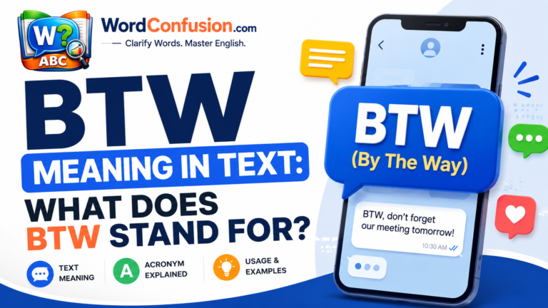 wordconfusion-BTW Meaning in Text: What Does BTW Stand For?-Featured image
