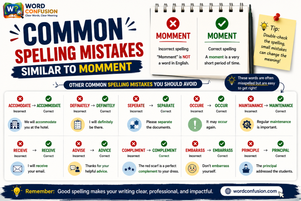 wordconfusion-Common Spelling Mistakes Similar to Momment-img