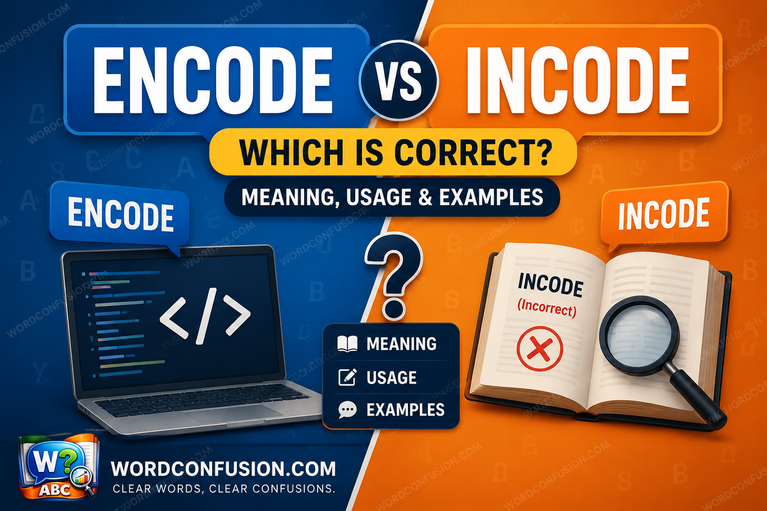 wordconfusion-Encode vs Incode: Which Is Correct? Meaning, Usage & Examples-Featured image